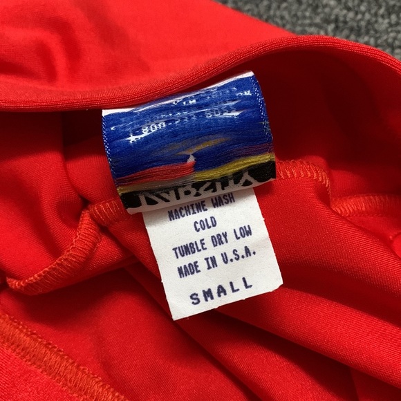 Varsity Hi-Waist Shimmer Spandex Bike Shorts Riot Red S NWOT - Picture 6 of 8